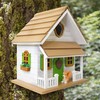 8.75" X 6" 7.5" Squirrel Cottage Birdhouse White 7.5"x8.75"x6" Deck