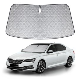 XCBYT Sun Protection Car Windscreen for Skoda Superb 2016-2024, Thickened Sun Visor Windscreen Cover, Foldable Windscreen Cover, UV Protection