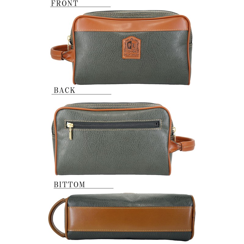 Bliss Leather Second Bag, Multi-functional, Double Zipper, Handle, Made in