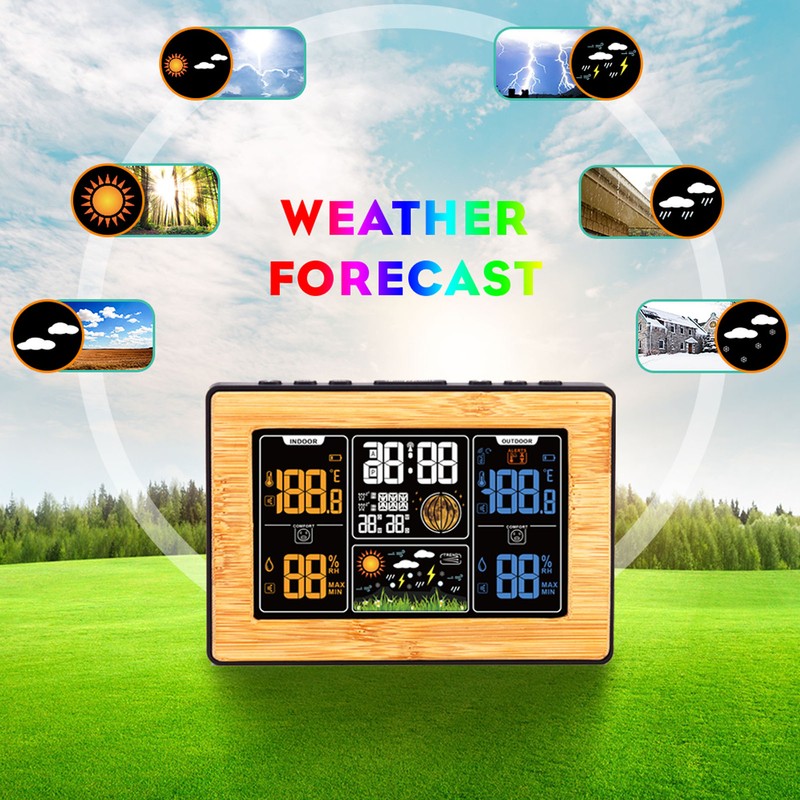 LCD Weather Forecast Station with RCC Receiving Function Wireless Thermometer