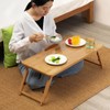 BouPower Bamboo Laptop Tray, Folding Bed Tray for Laptop Up,