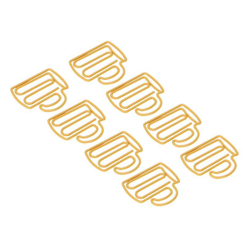 100Pcs Cute Paper Clips Yellow Cup Style Strong Metal Exquisite