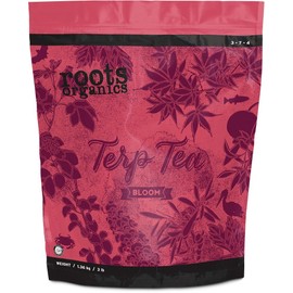Roots Organics Terp Tea Bloom, Micronized Organic Fertilizer with Beneficial Bacteria and Mycorrhizae, 3-7-4 NPK, 3 lb.