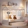 LINKHOO Twin Size House Bed with Trundle for Kids, Wooden