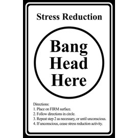 Laminated Bang Head Here Stress Reduction Funny Poster Dry Erase Wall Art 12x18