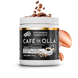 BPN PRO Café Soluble de Olla con Hongos Adaptógenos Melena de León Ganoderma Maitake | Sabor Tradicional con Canela y Piloncillo | Bajo en Calorías, Endulzado con Stevia, Sin Azúcar Añadida | 450 g