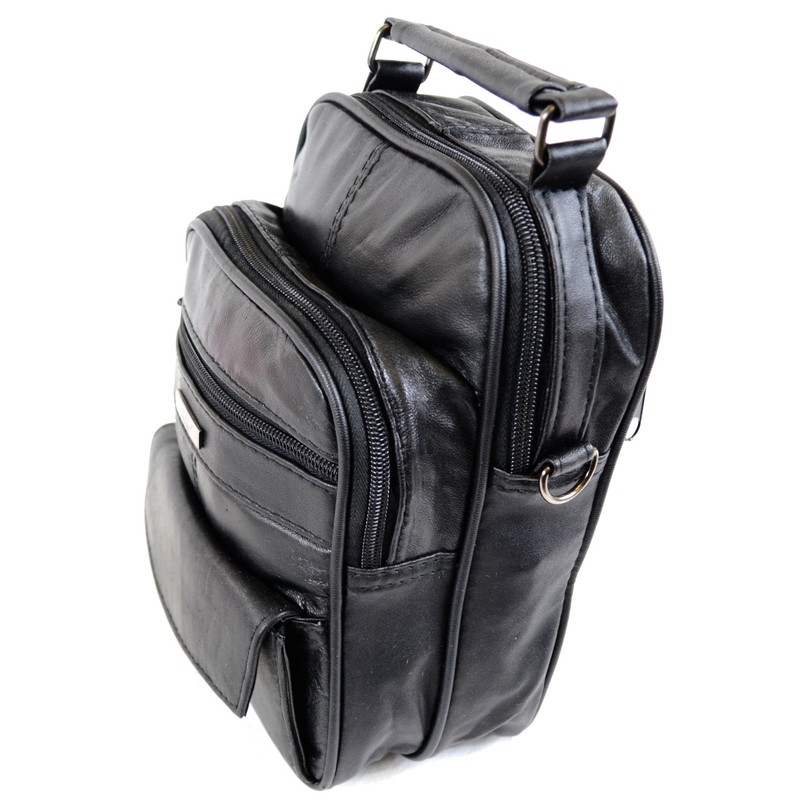 Mens/Ladies Super Soft Nappa Leather Shoulder/Carry Travel/Flight Bag with Multiple