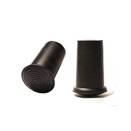 [Set of 2] Cane Stick Rubber Tip 0.6 inch (16 mm), Black Rubber Cane Tip, Made in Germany