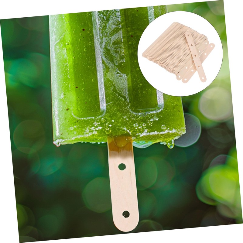 Operitacx Sturdy Single Wood Craft Sticks 100 Pack Ice Cream