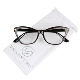 ShadyVEU High Pointed Slim Cat Eye Glasses Clear Lens Sexy Costume Sunglasses