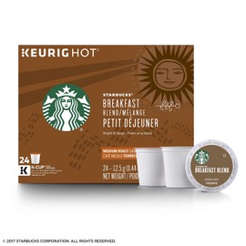 Starbucks Breakfast Blend Medium Roast Single Cup Coffee for Keurig Brewers, 24 Count