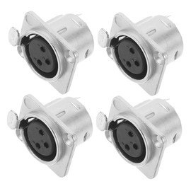 SHINEOFI 4pcs XLR Female Panel Mount Connector Pin Audio Jack for Microphones Sound Equipment Balanced Audio Transmission Compact Design for Versatile Compatibility