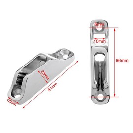 ISURE MARINE 2pcs Boat Rope Clam Cleat 18 x 82mm Stainless Steel Rope Cleat for 3 to 5mm Line fit for Kayak