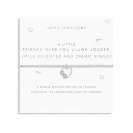 Joma Jewellery A LITTLE FRIENDS MAKE YOU LAUGH LOUDER, SMILE BRIGHTER AND DREAM BIGGER Silver Plated 17.5cm Stretch Bracelet stretch