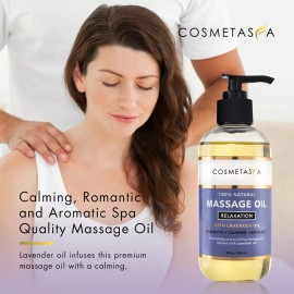 Cosmetasa Lavender Massage Oil with Massage Roller Ball 8.8 oz by Cosmetasa EXP 8/24
