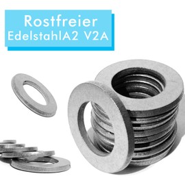 Washers Form A (Standard) M6 DIN 125 Washers A2 V2A Stainless Steel Washers M6 Pack of 50