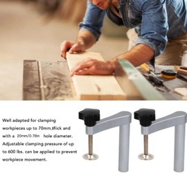 20 mm Bench Dog Clamp, 2 Pieces Aluminium Alloy Bench Dog Clamp Direction Bag Cut Adjustable Workbench Stop, 70 mm Clamping Range