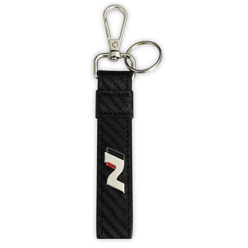 Hyundai HMD00543 Keyring N Logo Key Ring Lanyard Black, black,
