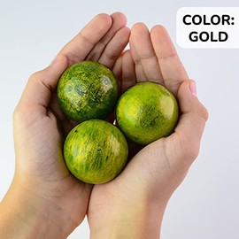 Entervending Bouncy Balls - Rubber Balls for Kids - Gold Bowling Bounce Balls - 50Pcs Large Bouncy Ball 45 mm - Super Ball Vending Machine Toys - Bouncing Balls Party Favors