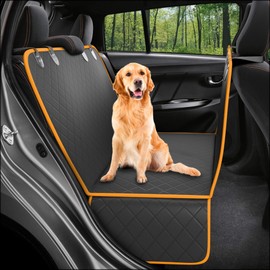 Active Pets Car Seat Cover for Dogs - X-Large Dog Seat Cover for Back Seat Use - Waterproof & Scratch Proof Pet Covers for Travel - Orange