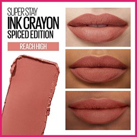 Maybelline SuperStay Ink Crayon Matte Longwear Lipstick con sacapuntas integrado, alcance alto, 0.04 onzas