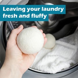 6Pcs Wool Dryer Balls Reusable Magic Laundry Dryer Balls for Fabric Softness Reduce Cloth Wrinkles Removes Pet Hairs and Lint from Fabrics 6cm