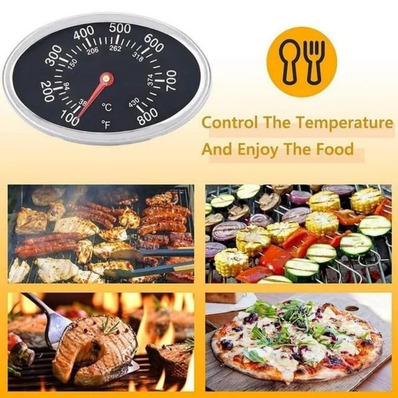 Grill Lid Thermometer Heat Indicator Replacement for Grill Master Nexgrill,