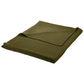 SUPERIOR King Blanket 100% Cotton, for All Season, Diamond Design, Forest Green