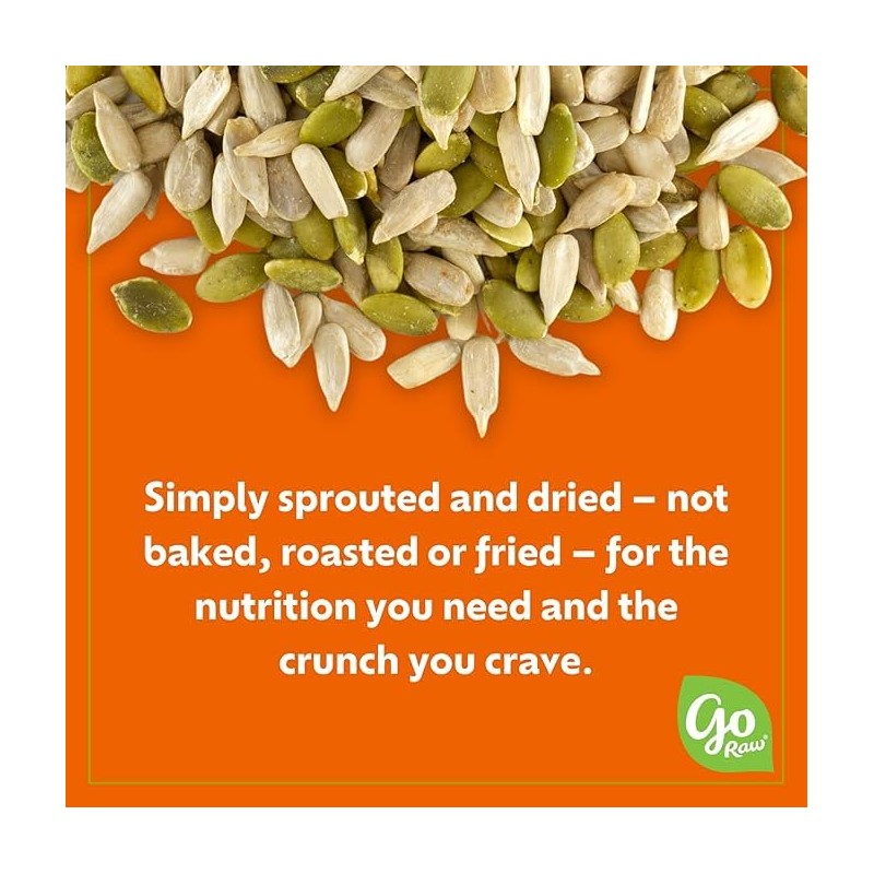 2 Pack Go Raw Organic Sprouted Pumpkin & Sunflower Seeds,