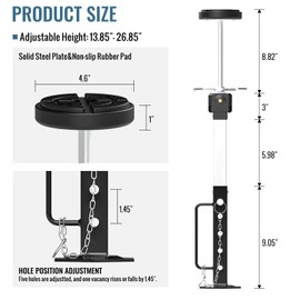 Adjustable Camper Slide Out Support Jacks from 13.8"-26.8", 2 PCS RV Trailer Stabilizer Jacks with Rubber Pad for RV Patio, Aluminum Gear Box (Electric Drill Adjust),Supports Up to 5,000 lbs