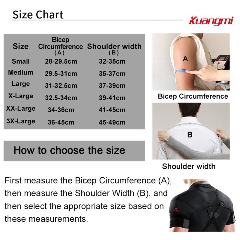 Kuangmi Sport Double Shoulder Support Adjustable Black 1 Piece (XXX-Large)