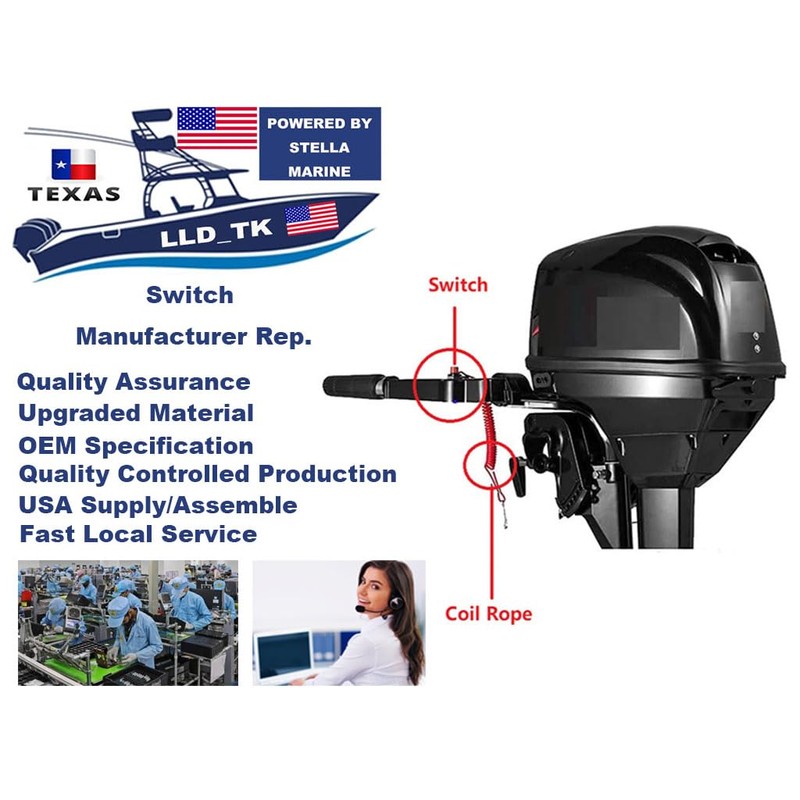 Universal Boat Outboard Motor Urgent Stop Switch Safety Lanyard Tether
