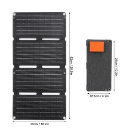 Portable 80W Solar Panel for Power Plant, Monocrystalline 12V 5V Fast Charge QC Solar Charger with Two USB Outputs, Foldable Solar Panel for RV Camping without Mains