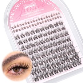 JIMIRE Venus Lash Clusters with Bottom Lashes Natural Look Wispy 10-16MM Cluster Lashes D Curl Individual Eyelashes 112Pcs DIY Eyelash Clusters Soft Lashes Individual Clusters with Thin Band
