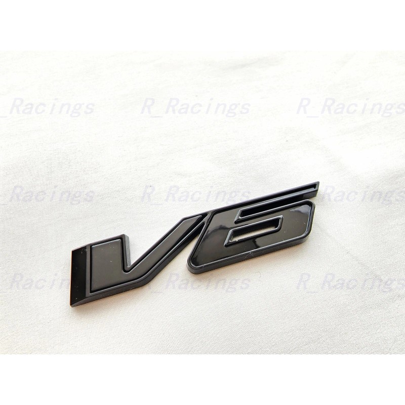 GMC 1PC Gloss Black Rear Tailgate V6 Emblems Badge Fit