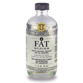 Chelsea Classical Studio Medium Clarified Lavender Fat Medium - for Fat Painting Techniques Increasing Adhesion, Making Paint Fatter, Drying Time, and Gloss - [ 2 oz. Bottle]