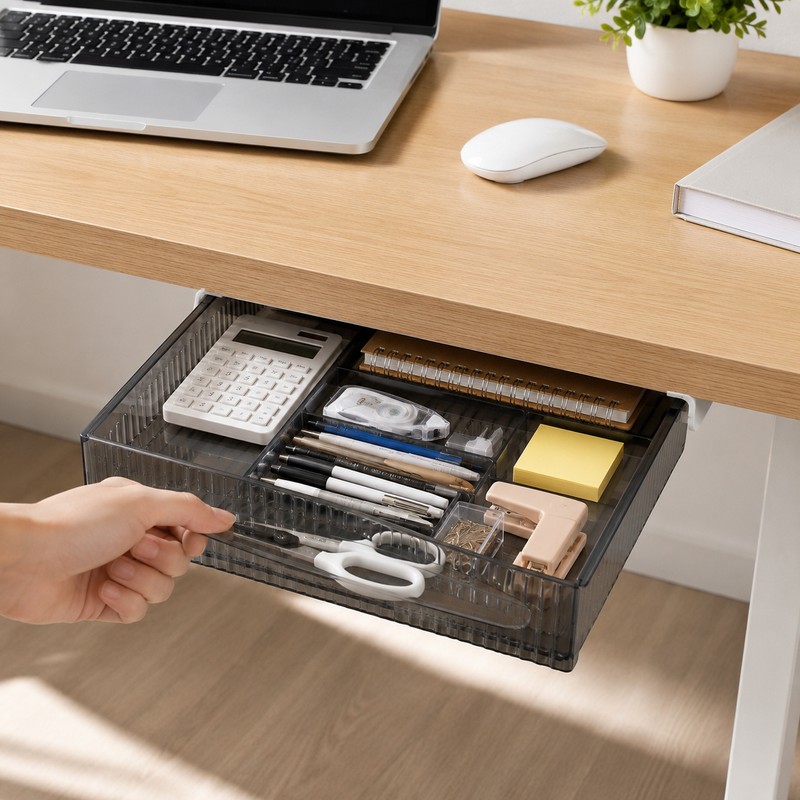 Under Desk Storage Drawer Organizer Set for Office & Home