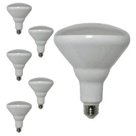 Diodesy- BR40 LED Flood Light Bulb 15W 1100 Lumen E26 Medium Base 5000K Bright White for Interior Home Decor Kitchen Recessed Can Light Bulbs 120V 110° Beam Angle White Finish Pack of 6