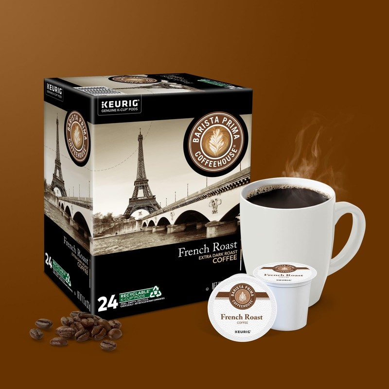 Barista Prima Coffeehouse, French Roast Keurig Single Serve K-Cup Pods,
