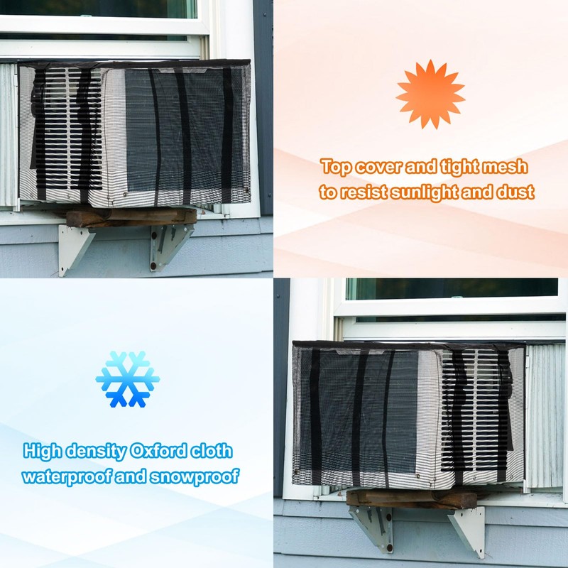 PATIKIL Window Air Conditioner Mesh Cover, 17x12x13 inch Outside Window