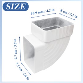 Gutter Elbow 3x4 90 Degree Downspout Elbow Gutter Connector Roofing Gutters Rainwater Drainage 90° Gutter Downspout Extension (Style B, Aluminum, 3x4)