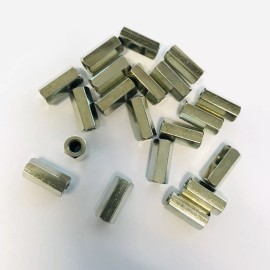 RAF Electronic Hardware (PKG of 20) Standoff, 1/4" Hex, F-F, 8-32, 9/16" L, Steel, Clear Chromate, RAF