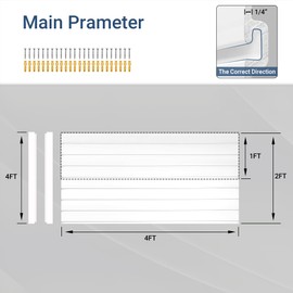 Neoaider Slatwall Panel 4 FT x 2 FT, Interlocking Slat Wall Paneling, Wall Mounted PVC Slat Wall Panels, Suitable for Garage Storage, Slatwall Board, Shelves - White