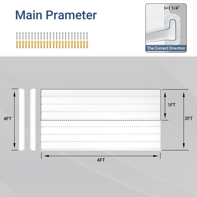 Neoaider Slatwall Panel 4 FT x 2 FT, Interlocking Slat