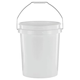 (2 Pack) 5 Gallon Round Utility Bucket, Comfort Handle, Plastic, White
