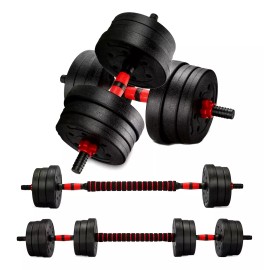 Otra Volta Kit Mancuerna Pesas Barra Recta Ejercicio Ajustable De 30 Kg