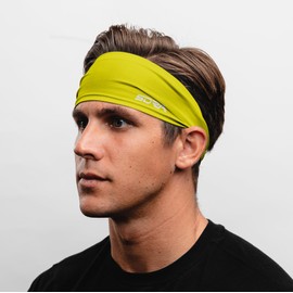 Suddora Solid Color Wide Headband/Sweatband - Workout, Football, Soccer, Yoga (Yellow)