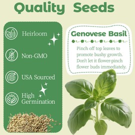 Basil Seed Pods Kit Hydroponic - Refill Herb Pod for All Indoor Garden, 8 Grow Pods with Seeds of Genovese Basil, Compatible with All Hydroponics Growing Systems