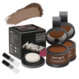 MIFELOY 2 Set Root Cover Up Powder, Medium Brown, Touch Up Hair Color for Grey, Roots Coverage Powder for Thinning Grays Hairline, Roots Concealer for Beard Line Eyebrow, Instantly Conceals Hair Loss