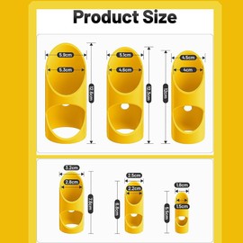 6-Piece Foam Pipe Cutting Kit with 15-53mm Insulation Cutting Guides for Home, Industrial & Commercial Plumbing – Includes Free 59" Tape Measure (YELLOW)